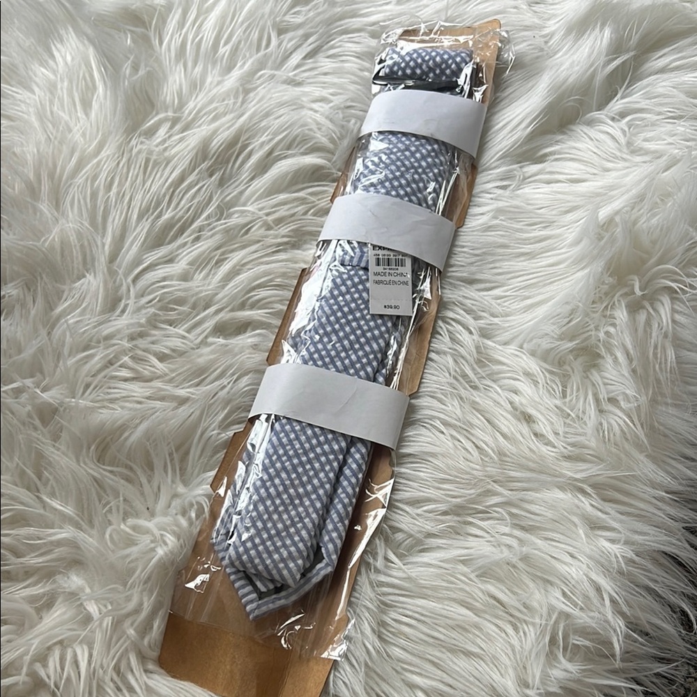 Express Blue and White Striped Tie